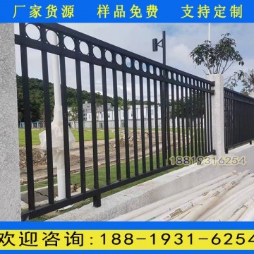 花都學(xué)校安全鐵藝圍欄 廠(chǎng)房黑色三橫